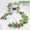 Enredadera de rosas flores artificiales para decoración, cubriendo tuberías de aire acondicionado interiores, embelleciendo tuberías de calefacción, hojas verdes de plástico, flores pequeñas falsas