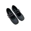 Sapatos Mary Jane com Elevação Interna de Pelo para Roupas de Inverno Femininas Novos Sapatos de Lã Cinza Francês para Mulheres Sapatos de Algodão com Solado Grosso e Forro de Lã