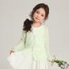 Pudding Haru Girls Cárdigan Delgado de Punto 2025 Verano Nuevo Top Dulce Transpirable para Niños Chaqueta