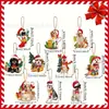 Pacote com 20 Decorações de Árvore de Natal para Cachorro Decoração de Natal de Madeira Presente Engraçado para Casal Decoração de Feriado Pendente