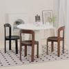 Silla de comedor medieval de madera maciza, para uso doméstico, para apartamentos pequeños, para dormitorio, maquillaje, estudio, para una sola persona, sencilla, con respaldo.