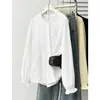 Camisa para ir al trabajo para mujeres de talla grande, top elegante arrugado, nuevo estilo de otoño, talla grande, elegante camisa de manga larga con encaje 0723