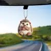 Nuevo accesorio colgante para coche de acrílico 2D de dibujos animados lindo caballo con dientes y erizo, decoración para espejo retrovisor interior de coche