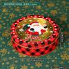 Natal redonda janela transparente folha de flandres caixa assando biscoitos doce chocolate caixa de presente de Natal