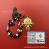 Llavero de tela con logo de empresa personalizado Cadena para teléfono móvil Angela Lámina de oro puro Oro 999 Regalo de aniversario