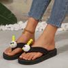 Pantuflas de Talla Grande para Mujer, Moda de Verano para Exterior, Zapatos de Playa Planos con Plataforma y Suela Gruesa, Sandalias de Playa, Chanclas