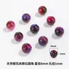 Cen Tianran Cuentas Sueltas de Ojo de Tigre de Alta Calidad Cuentas Redondas para Pulsera de Tesoros Múltiples DIY con Agujero Grande
