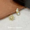 Pendientes de Muñeco de Nieve Asimétricos de Perlas de Moda y Personalizados para Mujer, Lujo Accesible, Elegantes de Gama Alta, Pendientes con Diseño de Copo de Nieve Navideño