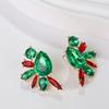 Pendientes de circonita de colores de industria pesada transfronteriza europea y americana diseño de nicho pendientes de botón de flor con temperamento joyería para el oído de lujo ligero con sentido de alta gama