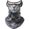 Máscara de Equitação de Verão Masculina Harley Locomotiva Seda de Gelo Protetor Solar ao Ar Livre Orelha Suspensa Animal Desenho Animado Toalha de Rosto Conjunto de Lenço Protetor Solar