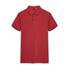 Algodão de fibra longa 40 210g cor sólida jacquard fenda Nova camisa polo masculina top lapela manga curta camiseta atacado
