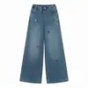 Jeans Vintage para Niñas Primavera y Otoño 2026 Nuevo Estilo Pantalones Rectos de Moda para Niños Mayores, Versión Coreana Pantalones Holgados, Moda de Otoño