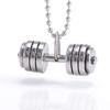 Joyería de Comercio Exterior al por Mayor Fitness Mancuerna Barra Colgante Collar de Acero Titanio Ventas Directas de Fábrica Joyería Acero Titanio Boutique