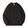 Moletom Ouli de fleece 420G com gola redonda para homens, outono e inverno, forrado com fleece, espessado, cor sólida, caimento solto, manga longa, pulôver, blusa de base