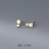 Pendientes de Plata S925 Nalan con Diamante Ópalo Sintético Estilo Ins Lujo Accesible Diseño Geométrico Joyería para Orejas M03734