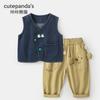 Conjunto de Colete e Calça Kaka Panda para Meninos, Roupa de Outono para Meninas, Roupas Casuais de Outono para Crianças, Roupas de Primavera e Outono para Bebês