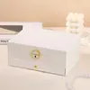 Caja de Joyería de Doble Capa de Alta Calidad de Gran Capacidad con Candado Anillo Almacenamiento de Collares Pendientes Adornos Caja de Joyería Exquisita