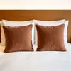 Venta al por mayor de fábrica de fundas de almohada de terciopelo holandés especial para casas de huéspedes y hoteles, fundas de cojín de felpa para sofá, personalización navideña transfronteriza