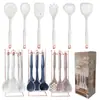 Espátula de silicona transfronteriza, cuchara sopera, juego de 7 piezas, espátula de silicona antiadherente de grado alimenticio, utensilios de cocina de silicona para el hogar, venta al por mayor