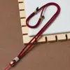 Colar Cordão para Pingente DIY Feito à Mão Trançado com Corda de Abacaxi 3mm e Anel Ajustável de Jade Ba Shan Ágata