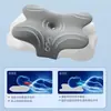Almohada de espuma viscoelástica transfronteriza nueva protección para el cuello columna cervical ayuda para dormir forma especial de mariposa almohada para dormir de lado protección para el cuello sueño profundo rebote lento