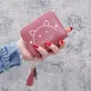 Carteira Curta com Franja de Gato para Mulheres, Fashion e Fofa, Porta-Moedas para Estudantes, Porta-Cartões com Múltiplos Compartimentos, Porta-Moedas Feminino, Fresco