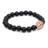 Pulsera de Piedra Escarchada Natural Cabeza de Indio Sudamericano para Hombre Explosiones de Comercio Exterior Cuerda de Mano con Cuentas Tejida a Mano