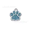 Accesorios de joyería diy color esmalte gota brillo huellas de perro mascota perro colgante logo imprimible etiqueta anti-pérdida
