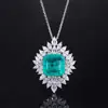 Venta Caliente TikTok S925 Plata de Cuerpo Completo Esmeralda de Simulación Verde Muzuo Colgante Grande Anillo Pendientes Cubierta Trasera de Lujo