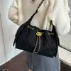 Bolso nuevo de un solo hombro para debajo del brazo con patrón de diamantes, textura retro de gamuza 2026, tote de uso diario para otoño e invierno, exquisito estilo coreano para mujer