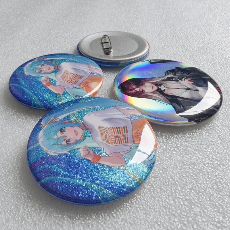 镭射双闪吧唧胸章