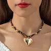 Collar Exagerado para Clavícula con Colgante de Caracola Espiral Estilo Oceánico Transfronterizo Europeo y Americano Gargantilla Corta Sexy con Estampado de Leopardo