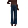 Calça jeans flare bordada azul requintada para mulheres, um novo estilo popular de outono, elástica, confortável, modeladora e com corte reto versátil