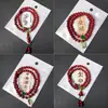 Pulseira Imitação de Cinábrio Estilo Chinês Nova no Atacado, Pulseira Empilhável de Contas Dupla Camada, Popular no Xiaohongshu, Produtos Culturais e Criativos de Templo, Mais Vendidos