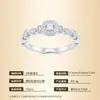 Anel de Prata S925 com Prata de Corte Octogonal e Incrustação de Moissanita, Anel de Casamento para Mulheres, Estilo Moderno e de Alta Qualidade, em Estoque Atacado