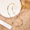 Nuevo collar de cuentas marrones de estilo étnico retro chino, moda nacional, antiguo, ligero, de lujo, con cuentas de arroz, cadena de clavícula de bambú con amor