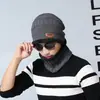 Otoño e invierno más terciopelo gorro de punto para hombre bufanda conjunto de dos piezas Protección para los oídos de invierno gorro de lana para padres e hijos venta al por mayor 9524
