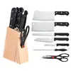Juego de Cuchillos de Cocina de Acero Inoxidable de Ocho Piezas Combinación para el Hogar con Bloque de Madera para Cuchillos Caja de Regalo para Juego de Cuchillos de Cocina