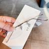 Gafas Sin Montura de Celebridad de Internet Puras para Mujer Miopía Cuadradas Doradas Marco Pequeño Phnom Penh Marco Simple Sin Montura para Mujer