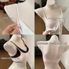 Sutiã invisível sem costura de decote baixo para mulheres, estilo fino, minimiza seios grandes, junta e levanta com tiras de gel, sutiã afunilador de decote quadrado