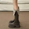 Botas Femininas da Moda Tendência Venda Quente Design 2024 Estilo Fashion Sapatos Femininos Minimalismo de Alto Padrão Puro