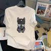 Camiseta de Verano 2023 de Algodón Puro Suelta Delgada Blanca de Manga Corta para Hombre Marca de Moda Manga Media Camiseta Básica para Hombre y Mujer