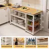 Estante de almacenamiento para cocina, multifuncional, de pie, mesa multicapa, tabla de cortar, banco de trabajo, estante de almacenamiento para microondas y utensilios de cocina, armario lateral