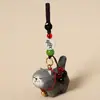 Nuevo Colgante para Llavero de Gato Raccoon Tallado en Madera Hecho a Mano, Decoración Linda de Gato para Mochila, Regalo de Cumpleaños para Mujeres