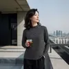 Directamente de la fábrica de ropa de origen: Colección de otoño de capas base para mujer gruesas, a rayas, cálidas, de manga larga, talla grande, disponibles para personalización en lotes pequeños