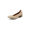 Zapatos Súper Suaves de Piel de Cabra de Primera Capa Doblables 360 grados Estilo Abuela Otoño 2025 Tacón Bajo Grueso Punta Redonda Piel Genuina Boca Baja Suela Suave