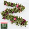 Guirnalda de Flores Artificiales Guirnalda 33 Flores Guirnalda de Rosas Colgante de Pared Guirnalda de Flores Falsas Enredadera de Techo Flores Decorativas Flor de Seda