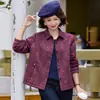 Jaqueta de Primavera e Outono da Mamãe 2026 Novo Estilo Casual Curta para Meia-Idade e Idosos, Camisa Floral Chique para um Look Jovem