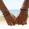 Pulsera trenzada de pareja con cuentas de piedra emperador y virutas de madera de cáscara de coco Exquisita y moderna Pulsera ajustable de piedra natural Pulsera para mujer