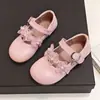 Zapatos de Cuero Versátiles de Moda para Niñas 2026 Primavera y Otoño Nuevos Suela Suave Malla Dulce con Pedrería Zapatos de Princesa Zapatos de Rendimiento Antideslizantes